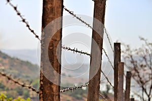 Barb wire fencing for boundary