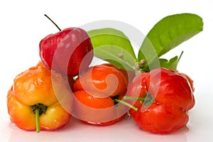 Barbados cherry with water drop