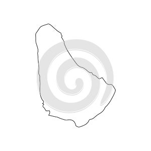 Barbados linear map on a white background. Vector illustration