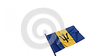 Barbados national flag on white background.