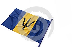 Barbados national flag on white background.