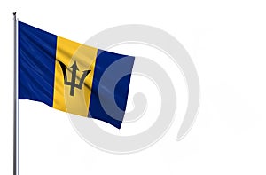 Barbados national flag on white background.