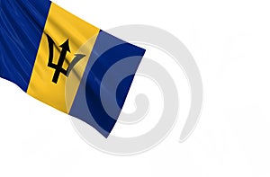 Barbados national flag on white background.