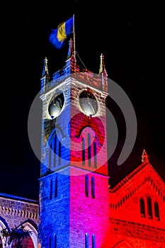 Barbados Parliament Building with Festive Ligts