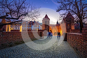 Barbakan castle, famous landmark at the old town of Warsaw.