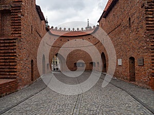 Barbakan, fortified medieval outpost. Warsaw, Poland