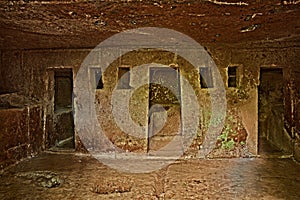 Barbarano Romano, Viterbo, Lazio, Italy: Etruscan necropolis of San Giuliano, interior of an ancient tomb, 2500 years old