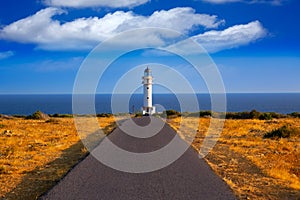 Barbaria cape Lighthouse in Formentera Balearic islands photo