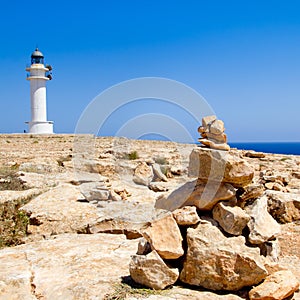 Barbaria formentera Lighthouse make a wish stones