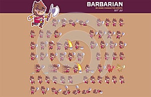 Barbarian Game Character Animation Sprite