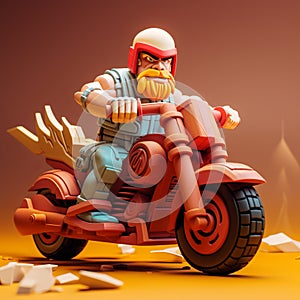 Barbarian Scooter: A 1980s Inspired Buildable Figure With Cartoon Violence