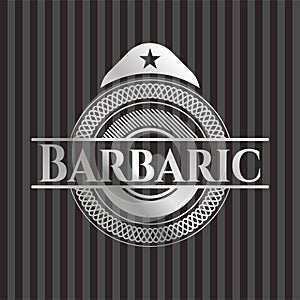 Barbaric silvery badge or emblem. Vector Illustration. Mosaic.  EPS10