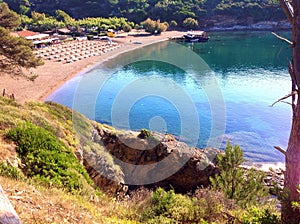 Barbarossa beach in Porto Azzurro, Italy