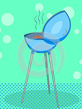 Barbecue or barbeque informally BBQ or barby . Pop art raster object