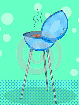 Barbecue or barbeque informally BBQ or barby . Pop art vector object