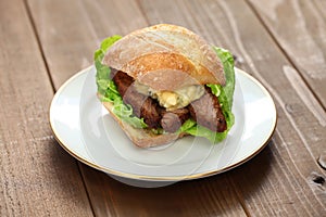 Barbecue beef brisket sandwich
