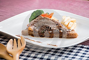 Barbecue beef steak