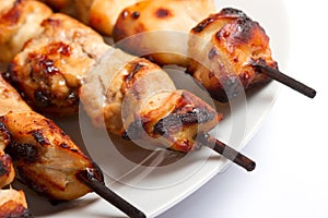 Barbecue braai chicken kebab skewers