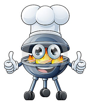 Barbecue Chef Cartoon Mascot Charcoal BBQ Person