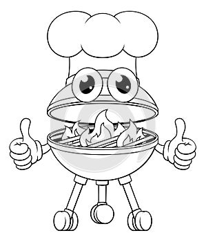 Barbecue Chef Cartoon Mascot Charcoal BBQ Person