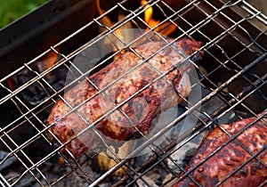 Barbecue.chicken on the grill