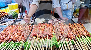 Barbecue in chinese street food