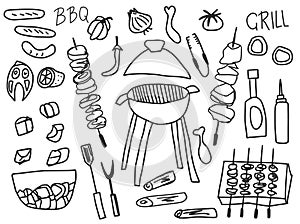 Barbecue composition. Vector design.