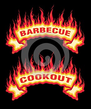 Barbecue Cookout Fire Flames Banner