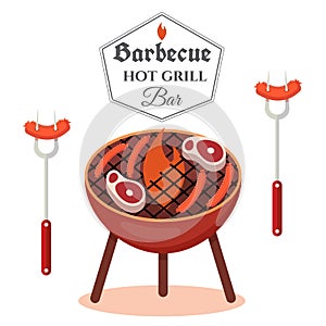 Barbecue design concept. BBQ grill template.