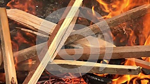 Barbecue Fire - Burning Wood In Slow Motion 01