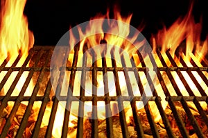 Barbecue Flaming Grill Close-up Background