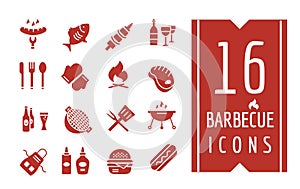 Barbecue and Food Icons Vector Objects set