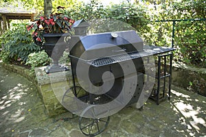 Barbecue grill in back yard