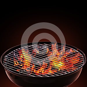 Barbecue Grill on Black Background