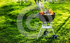 Barbecue Grill with Fire