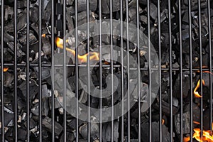 Barbecue grill grate. BBQ, fire, charcoal