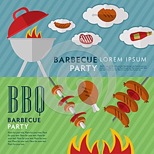 Barbecue grill horizontal banners