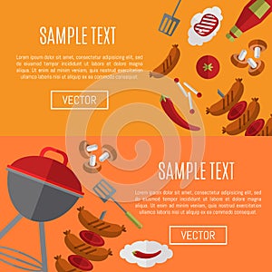 Barbecue grill horizontal website templates