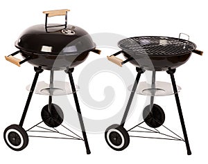 Barbecue grill isolated on white photo