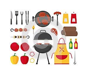 Barbecue and Grill Set. Vector