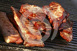 Barbecue on hot fire - background - graphic recource