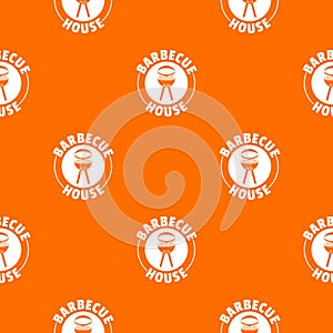 Barbecue house pattern vector orange