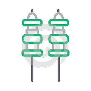 Barbecue vector  color line  icon