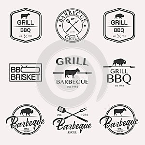 Barbecue logo set