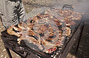 Barbecue with meat