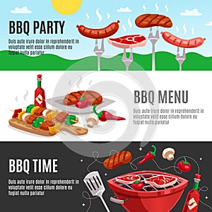 Barbecue Menu Banners Set