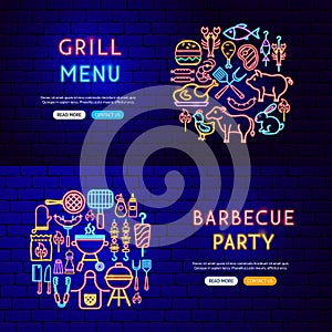 Barbecue Neon Banners