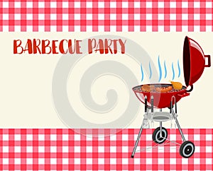 Barbecue party blank invitation.