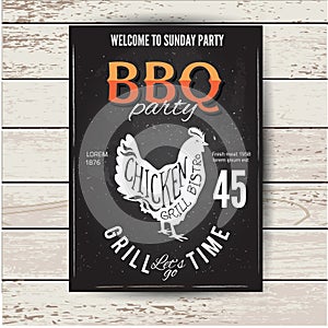 Barbecue party invitation. BBQ brochure menu design.