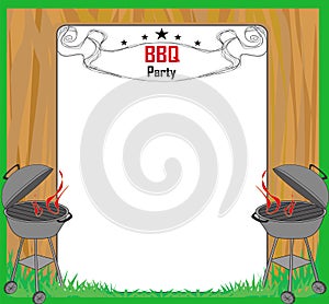 Barbecue Party menu card Invitation